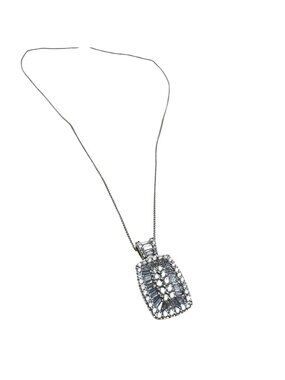 Diamond 2.0 Carat 14K White Gold 5.9g Pendant Necklace 17" Chain Midas Jewelry